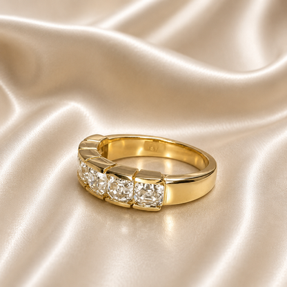 Lab grown diamond stacking wedding band, half eternity diamond matching wedding band solid gold, lab created diamond anniversary band