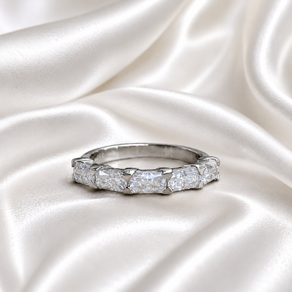 Lab grown diamond stacking wedding band, half eternity diamond matching wedding band solid gold, lab created diamond anniversary band