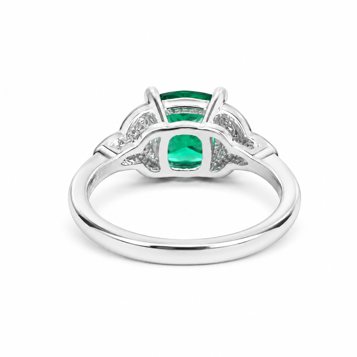 Cushion Cut Emerald Engagement Ring 14K Yellow Gold Green Emerald  Celtic Engagement Rings Moissanite Celtic Gold Wedding Promise Ring #7297