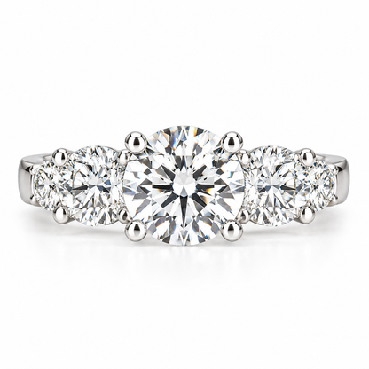 Certified Moissanite 5 Stone Anniversary  Band, Moissanite Wedding Ring, Engagement Ring, 14K White Gold