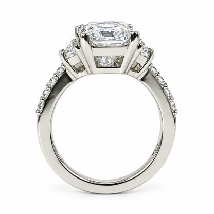 Moissanite Engagement Rings For Women Radiant Cut Wedding Ring 14K Solid White Gold,  #7179 Bridal Ring Solitaire Moissanite Engagement Ring