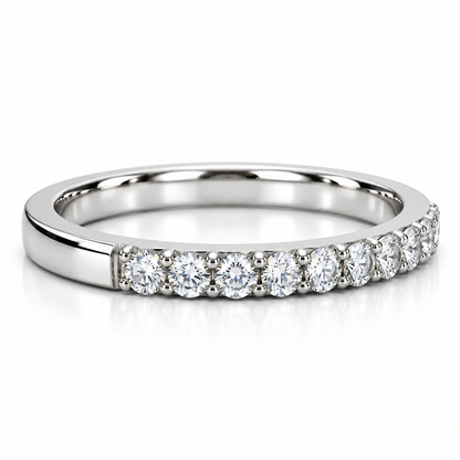 Moissanite Wedding Band,  Round Diamond Brilliant Cut Stone Band,  Anniversary Band  Set In 14K Gold#6584