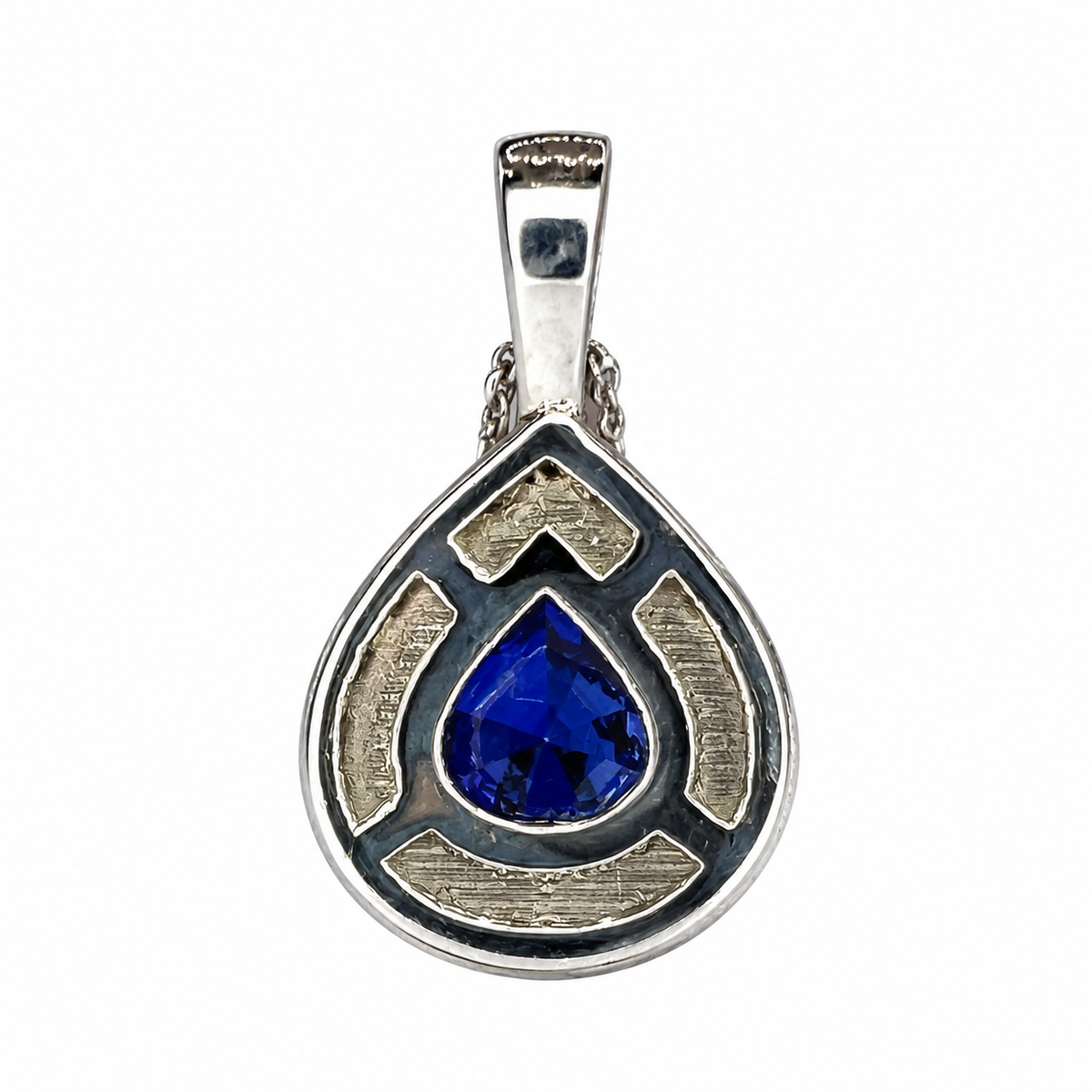 Teardrop Pendant Necklace 14K Solid Gold, Pear Shaped Olive Green Sapphire and Moissanite Pendant Necklace, Birthstone Gem Necklace,  #7917