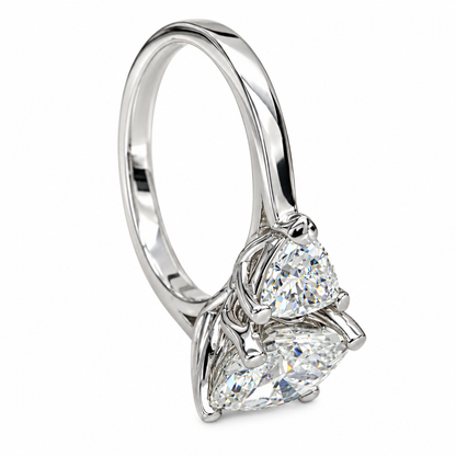 Moissanite Engagement ring White Gold Three Stone Cushion Cut Moissanite Engagement Ring For Women Unique Wedding Promise Anniversary #5237