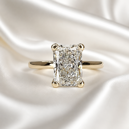 2.00 CT Lab Grown Diamond Engagement Ring | Radiant Cut Lab Created Diamond Ring | Simple Solitaire Diamond Ring | Lab Diamond Ring | 14K Solid Gold