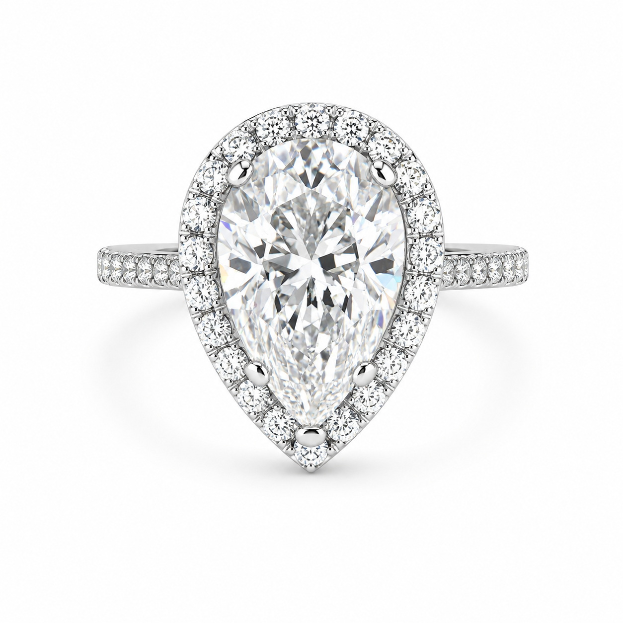 Pear shaped ring 14k solid gold, Pear shaped moissanite halo engagement ring, Teardrop shaped ring, Unique wedding promise anniversary ring