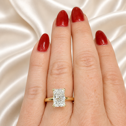 2.00 CT Lab Grown Diamond Engagement Ring | Radiant Cut Lab Created Diamond Ring | Simple Solitaire Diamond Ring | Lab Diamond Ring | 14K Solid Gold