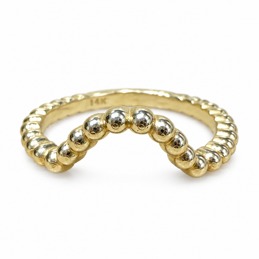 Curved wedding band Matching curved wedding ring 14K Solid gold, dainty wedding band, stacking curved band ring simple plain gold band #6282
