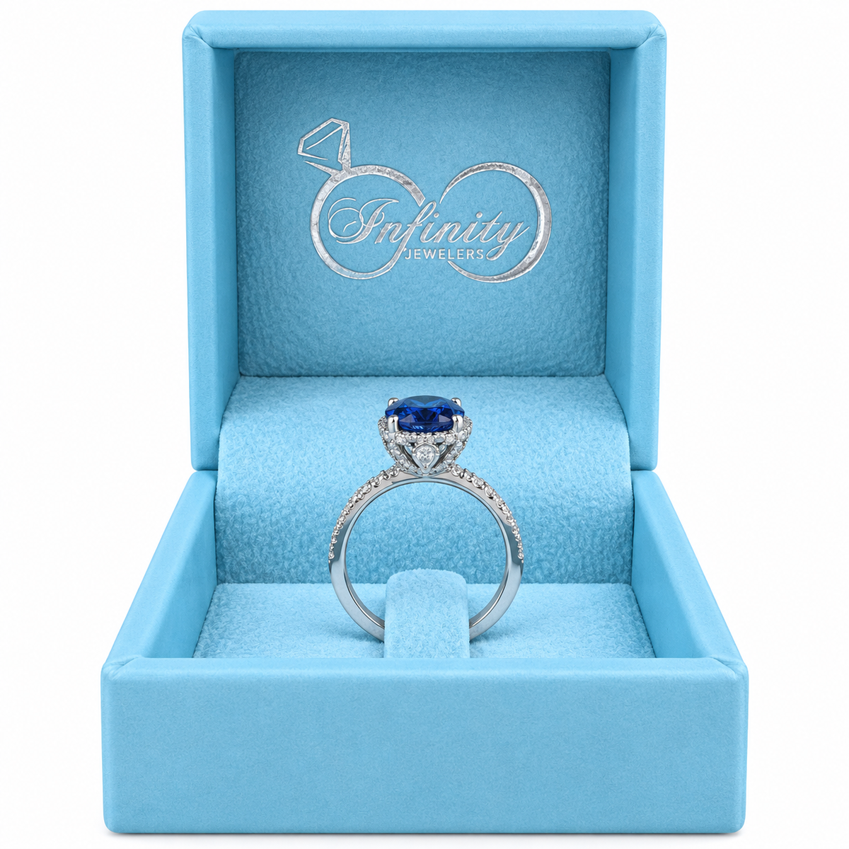 Blue sapphire solitaire engagement ring white gold, Oval shaped sapphire wedding ring, September birthstone jewelry Blue sapphire ring