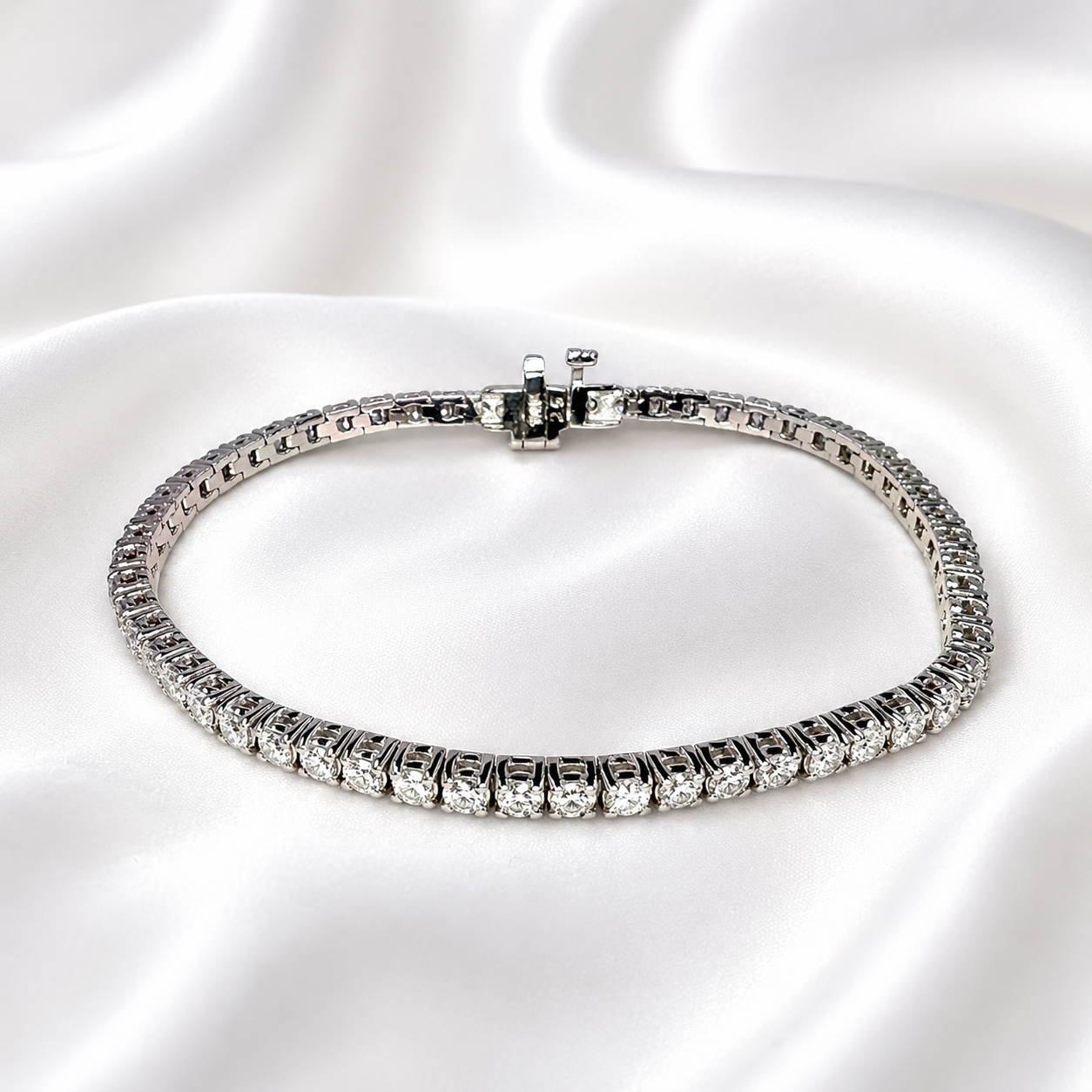 Lab grown diamond tennis bracelet 14k solid gold, layering tennis bracelet, delicate tennis bracelet, thin tennis bracelet for women