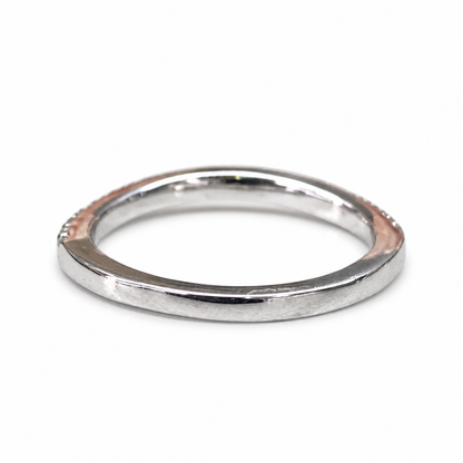 Diamond Curved Band, Stacking Curved Ring, Dainty Stacking Band, Delicate Moissanite Wedding Band, White Gold Engagement Ring,  #4982 #6495