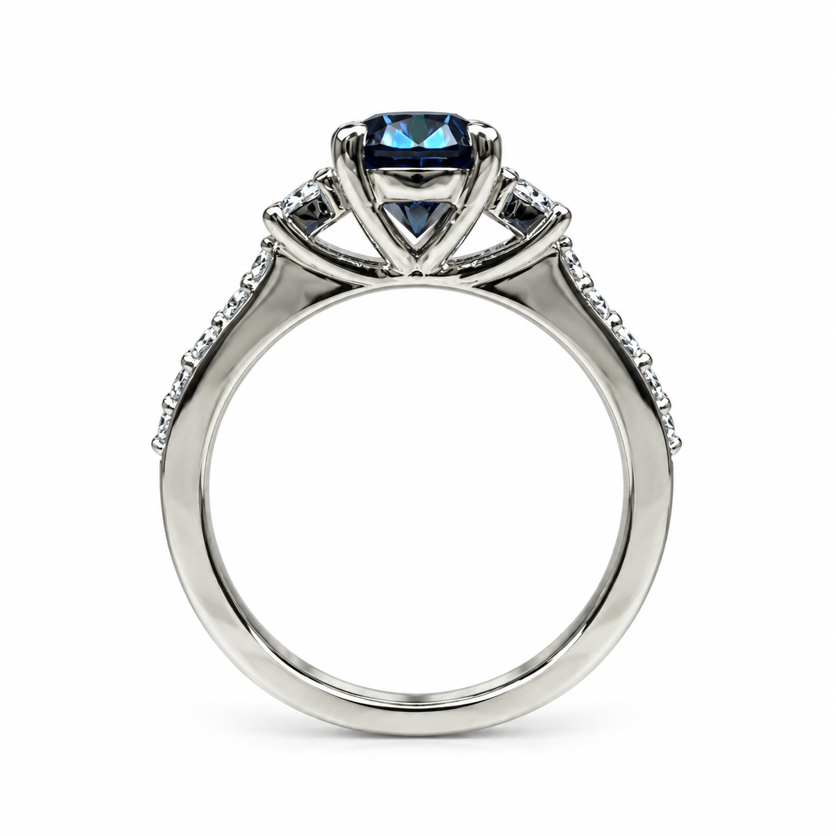 Blue/Grey Moissanite Engagement Ring White Gold, Unique Blue Moissanite Wedding Ring Oval Cut Vintage Style Moissanite Engagement Ring