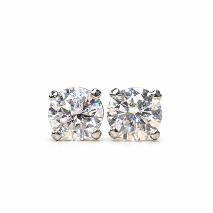 Moissanite Earrings Moissanite Diamond Stud Earrings White Gold, Gold Stud Earrings Unisex , Gold Stud Earrings, Round Shape Earrings  #7037
