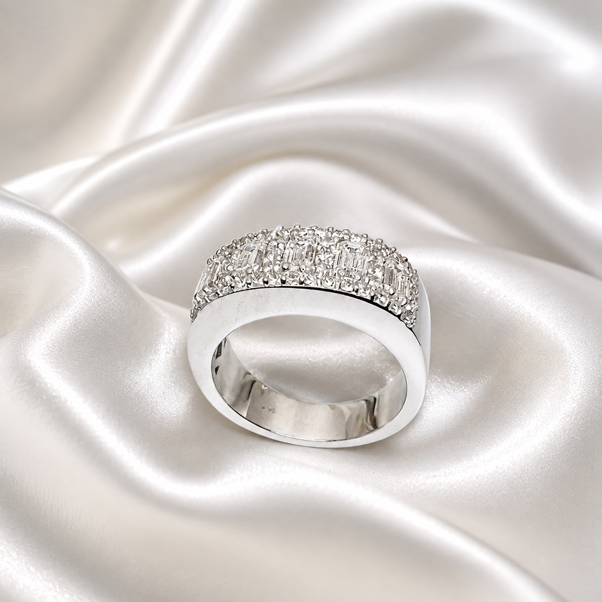 2.70 CTW Lab Grown Diamond Mens Wedding Band 14K Solid Gold #8492