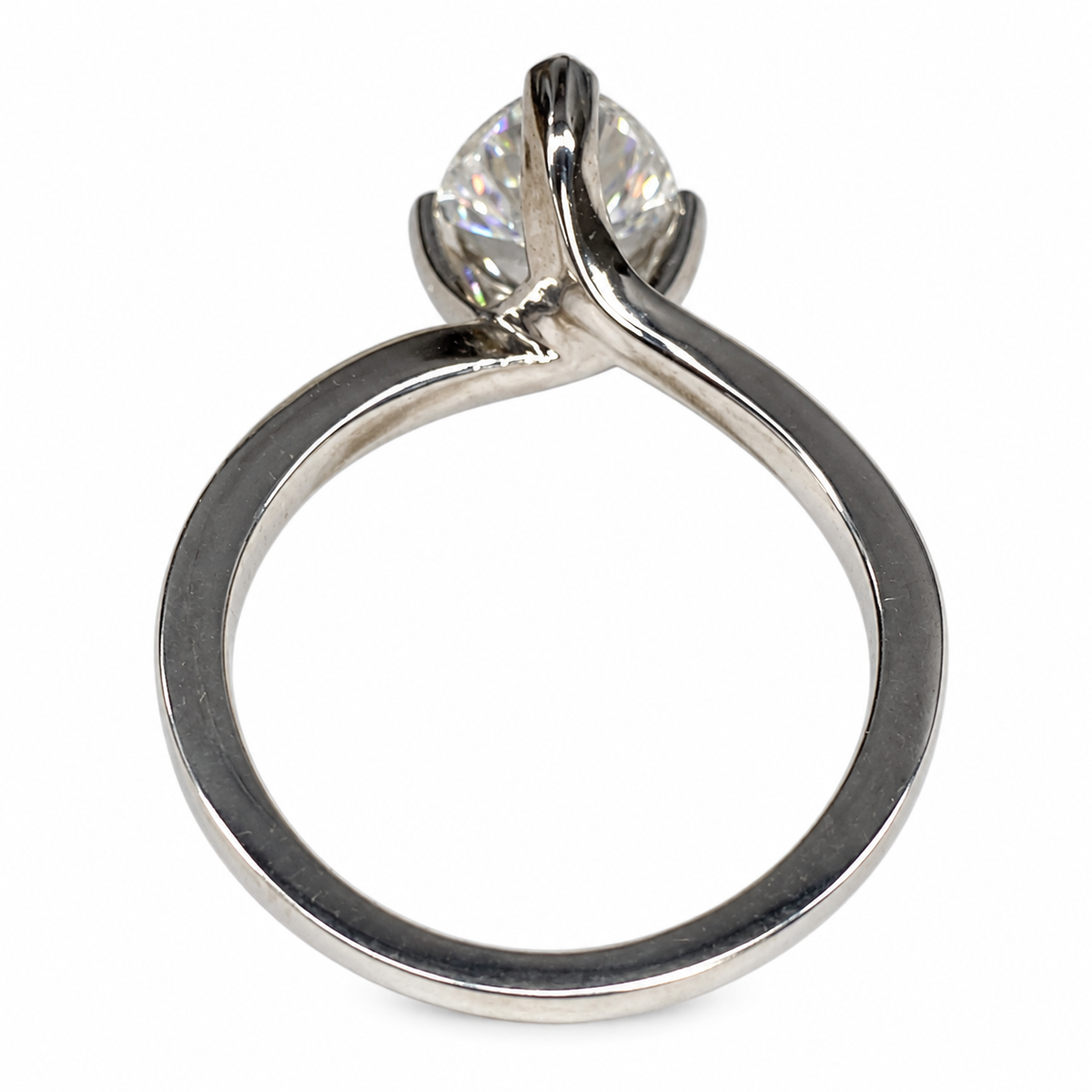 Certified Moissanite, Moissanite Engagement Ring, Trillion Cut Solitaire Moissanite Ring, Unique Engagement Ring, 14k Gold Ring