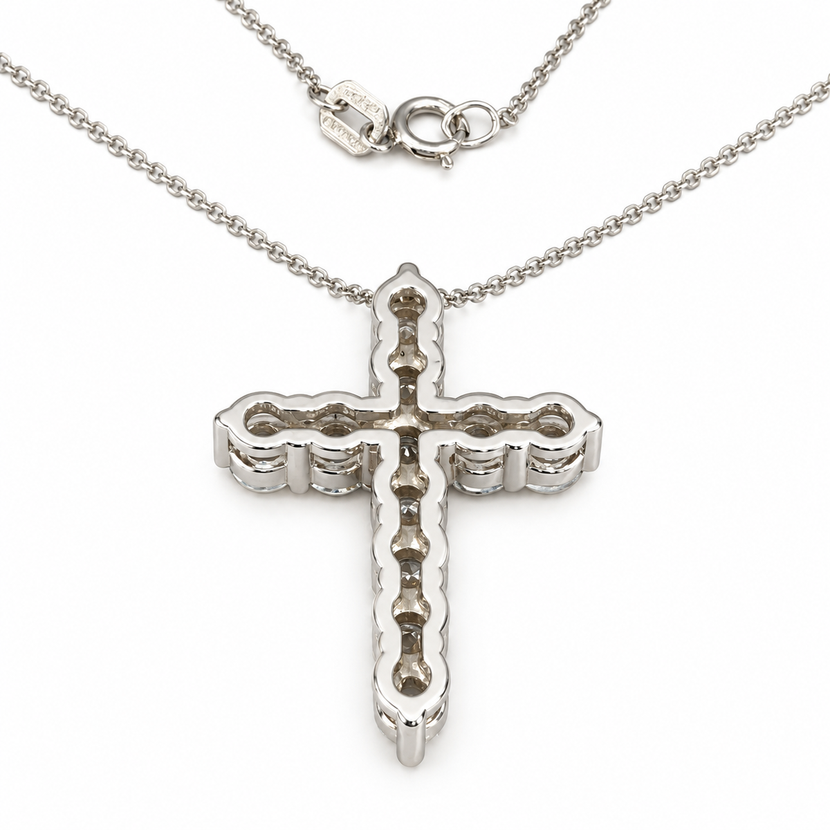 Large Cross Necklace Pendant 14k Solid Gold Cross, Moissanite Cross Necklace, Baptism Confirmation Religious Catholic Cross Pendant,  #4774