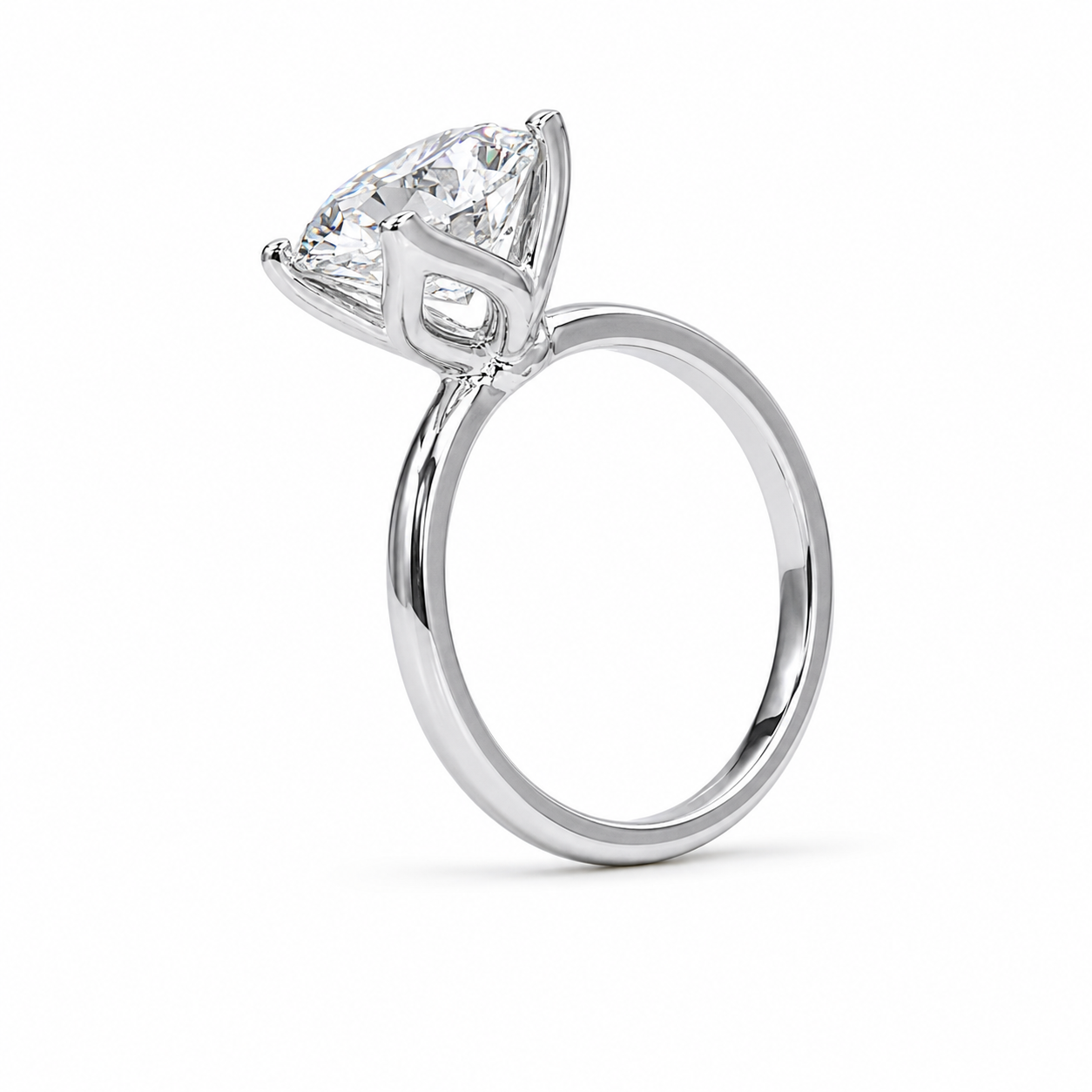 Mossiante Round Solitaire Engagement Ring, Round Brilliant Moissanite Wedding Ring, 14k White Gold Solitaire Moissanite Ring For Her   #6637