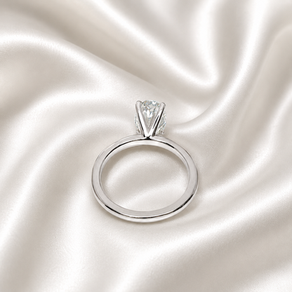 2 CT Oval Cut Lab Grown Diamond Engagement Ring in 14K Solid Gold, Lab Created Diamond Solitaire Wedding Ring, Simple Diamond Ring