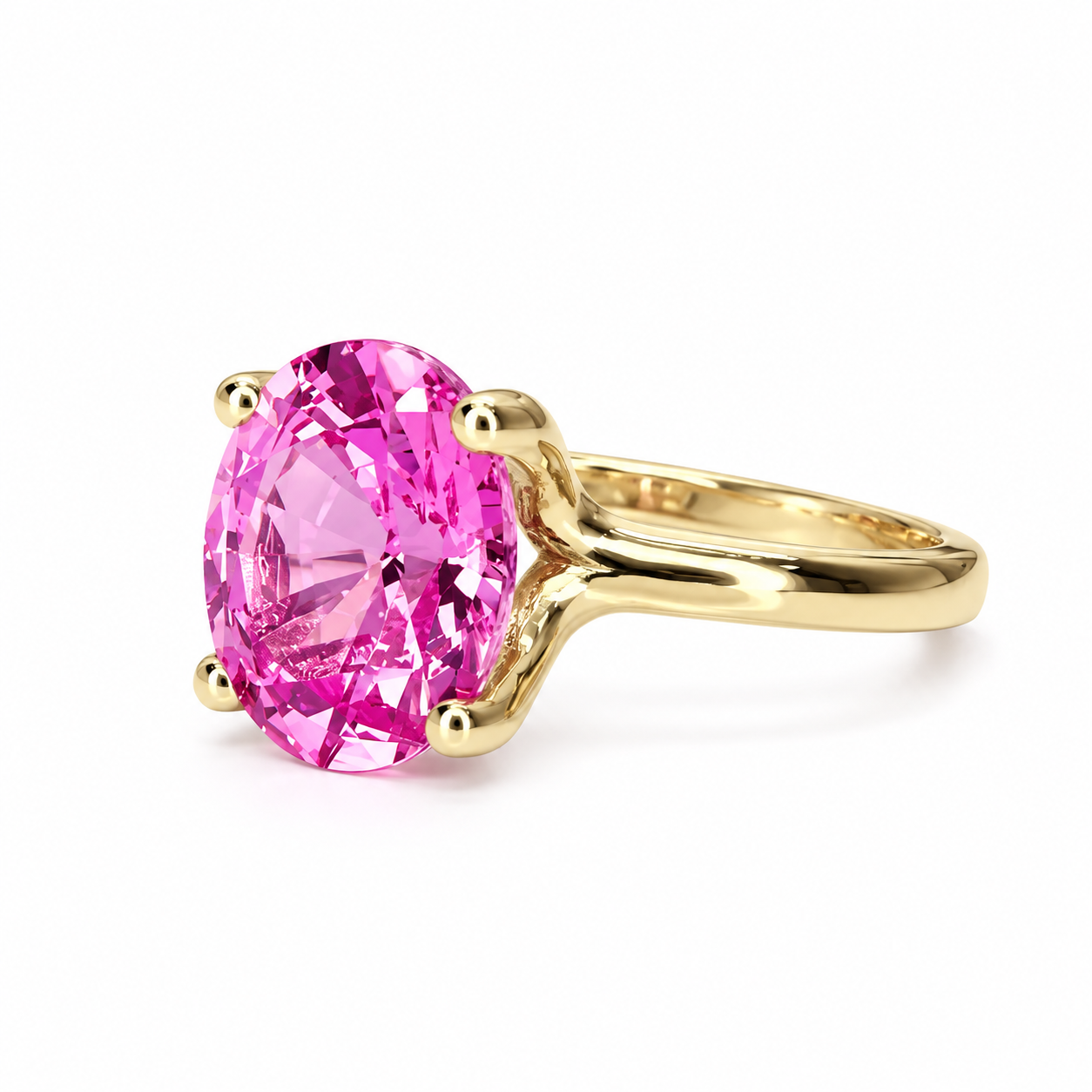 Pink Sapphire Solitaire Ring, Ladies Sapphire Engagement Ring, 14k White Gold Ring, Oval Sapphire Anniversary Ring, Birthstone Ring, #6448