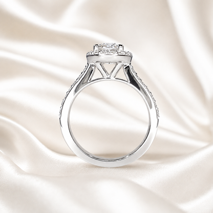 Lab grown diamond engagement ring 14k solid gold, round cut lab created cvd diamond ring, Certified lab grown diamond wedding rings