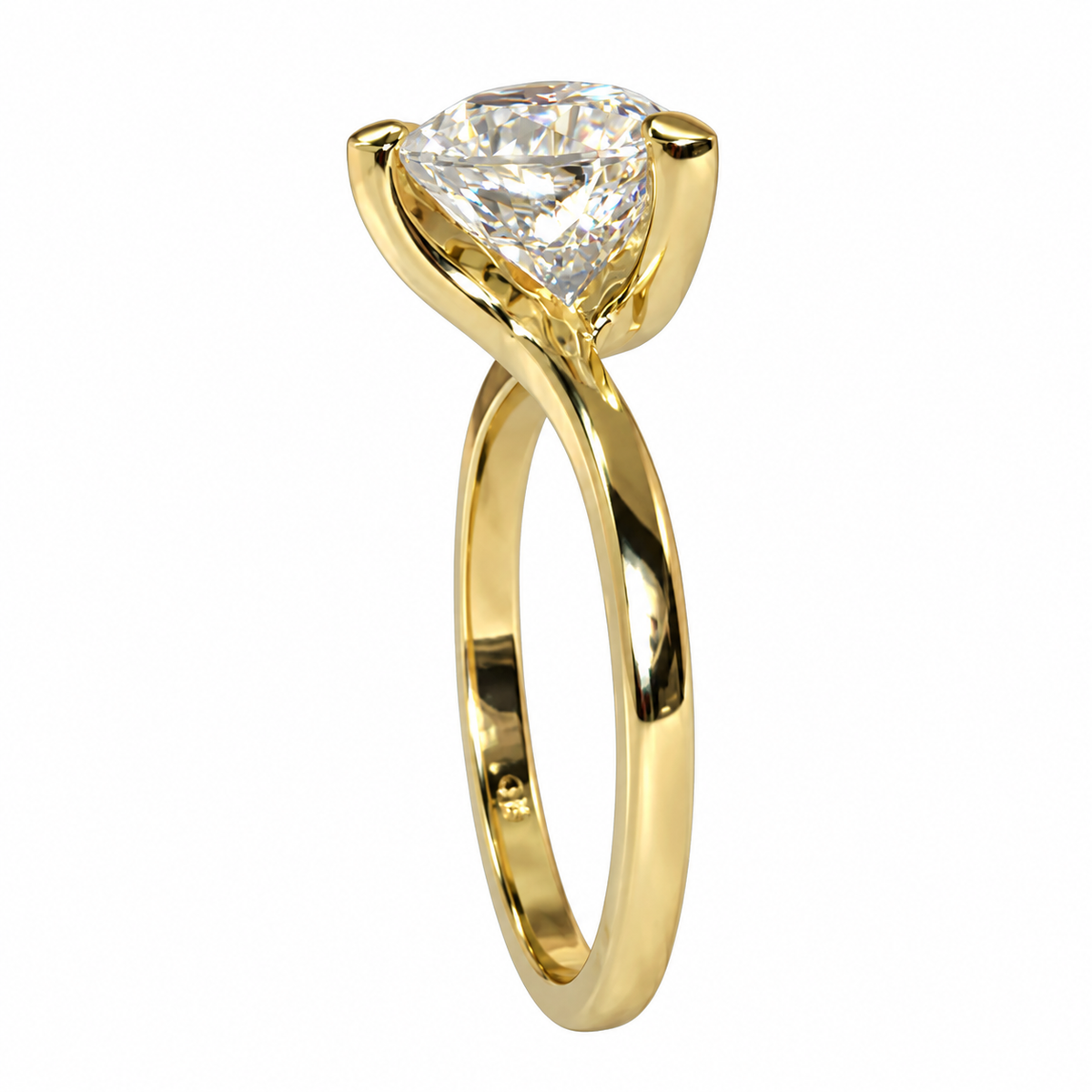 Moissanite Solitaire Trillion Cut Engagement Ring, #5441 14k Solid Gold Triangle Shape Moissanite, Moissanite Bridal Promise Ring For Women