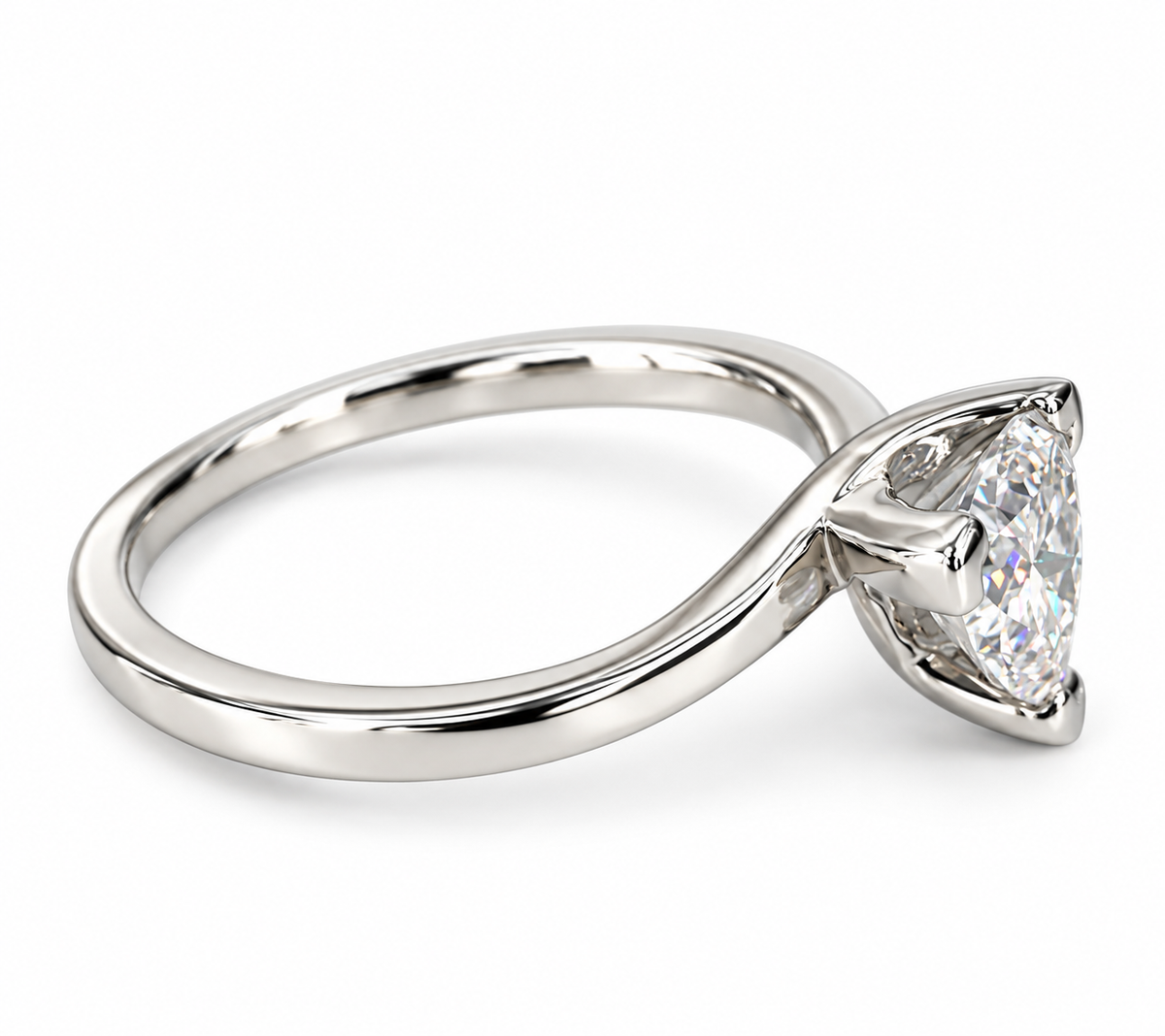 Certified Moissanite, Moissanite Engagement Ring, Trillion Cut Solitaire Moissanite Ring, Unique Engagement Ring, 14k Gold Ring
