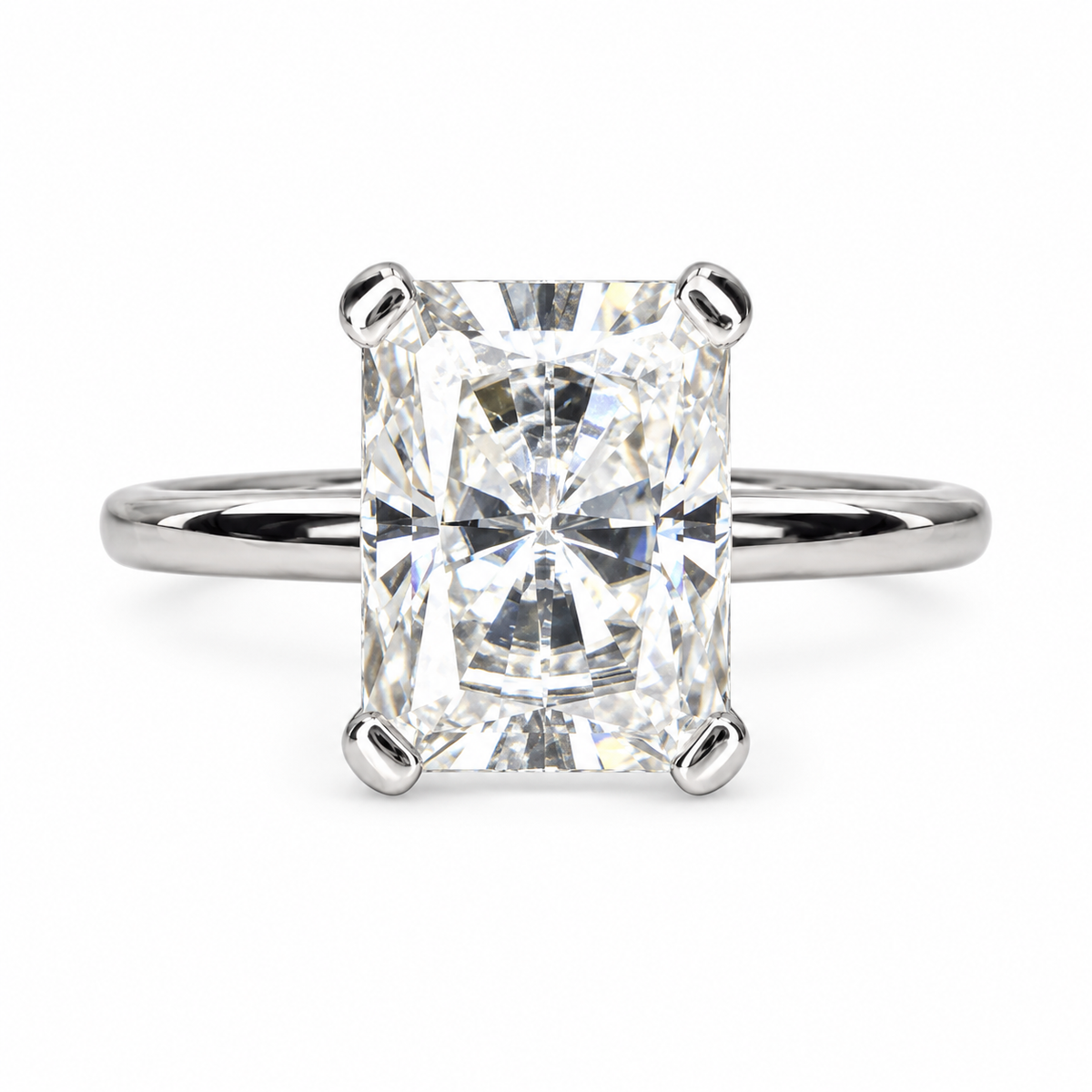 Radiant Cut Moissanite Engagement Ring 14K Gold Solitaire | Radiant Cut Ring | Moissanite Solitaire Wedding Promise Anniversary Ring |  8239