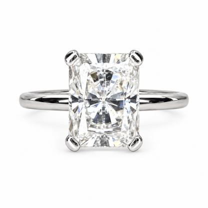 Radiant Cut Moissanite Engagement Ring 14K Gold Solitaire | Radiant Cut Ring | Moissanite Solitaire Wedding Promise Anniversary Ring |  8239