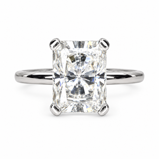 Radiant Cut Moissanite Engagement Ring 14K Gold Solitaire | Radiant Cut Ring | Moissanite Solitaire Wedding Promise Anniversary Ring |  8239