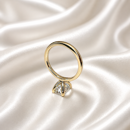 2.00 CT Lab Grown Diamond Engagement Ring | Radiant Cut Lab Created Diamond Ring | Simple Solitaire Diamond Ring | Lab Diamond Ring | 14K Solid Gold