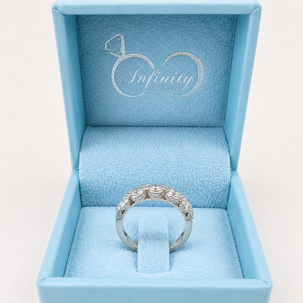 Lab Diamond Wedding Band , Unique Antique Marquis Lab Grown Diamond Stacking Band 14K Solid Gold , Half Eternity Cluster Diamond Ring #8832