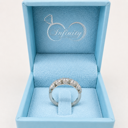 Lab Diamond Wedding Band , Unique Antique Marquis Lab Grown Diamond Stacking Band 14K Solid Gold , Half Eternity Cluster Diamond Ring #8832