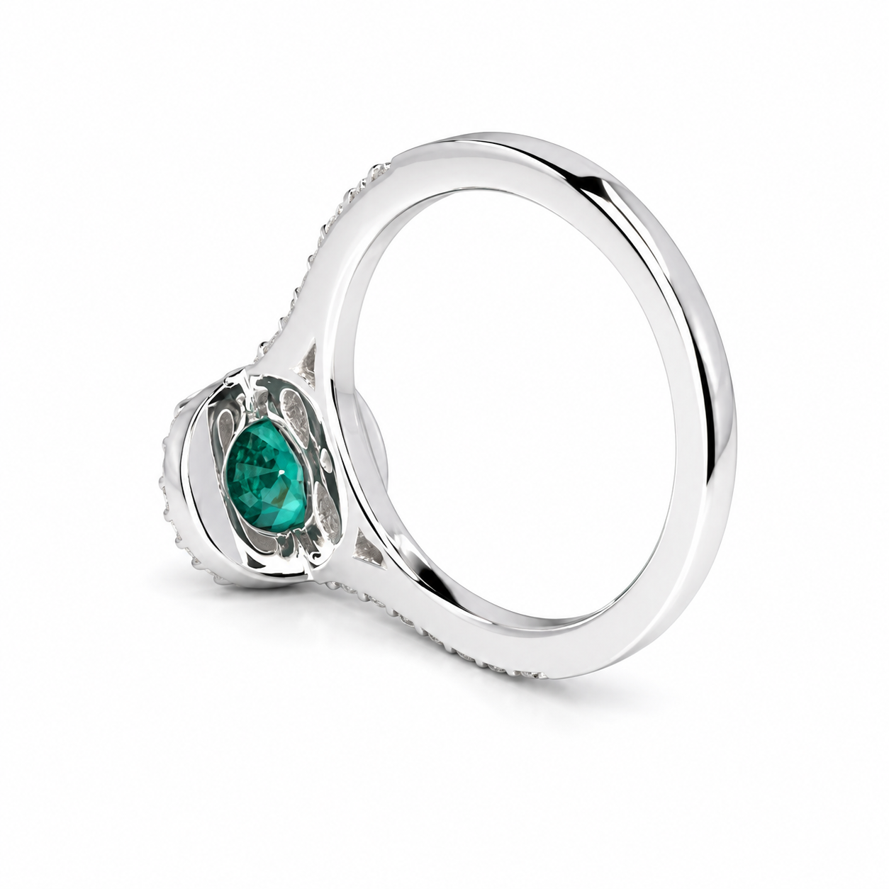 Oval green paraiba tourmaline engagement ring 14k gold, Moissanite oval halo engagement ring, Unique wedding anniversary promise ring, #8021