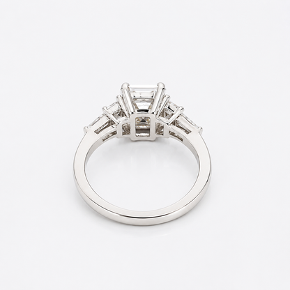 2.50 Carat Emerald Cut Lab Grown Diamond Engagement Ring, 14K Solid Gold, IGI Certified #8387