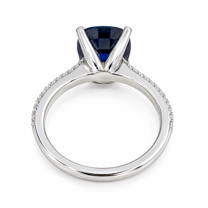 Blue Sapphire Ring 14k solid gold, Cushion Cut Blue sapphire Engagement Ring, September Birthstone Jewelry, Something Blue Bridal Ring