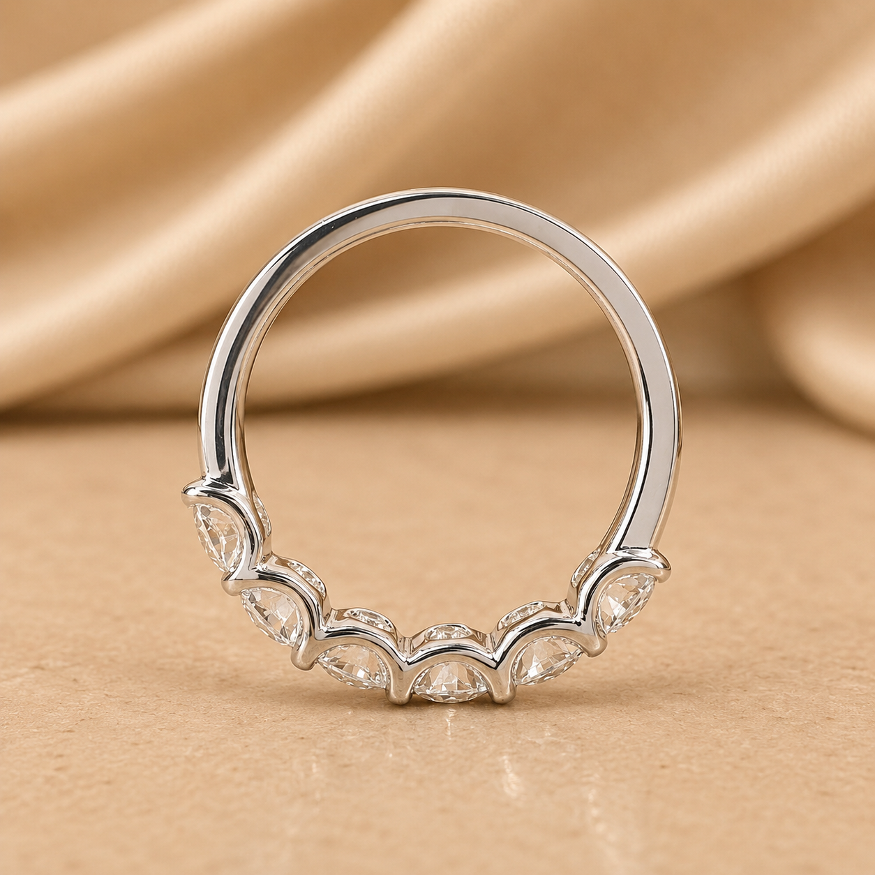 Lab grown diamond stacking wedding band 14 k solid gold, lab created cvc diamond stacking band, lad grown diamond half eternity band