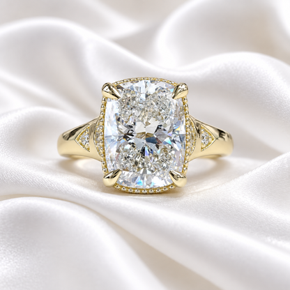 14k Gold Cushion Lab Grown Diamond Bezel Engagement Ring – IGI Certified, Custom Size, Modern Minimal #8796