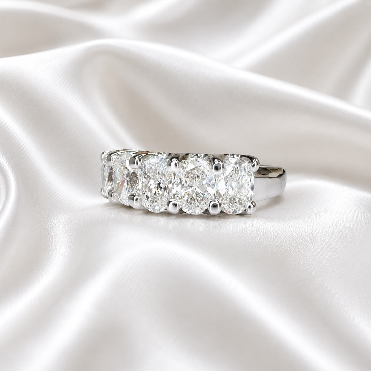 Lab grown diamond wedding band, oval cut lab created diamond ring, echo friendly half eternity diamond band cvd diamond ring ladies