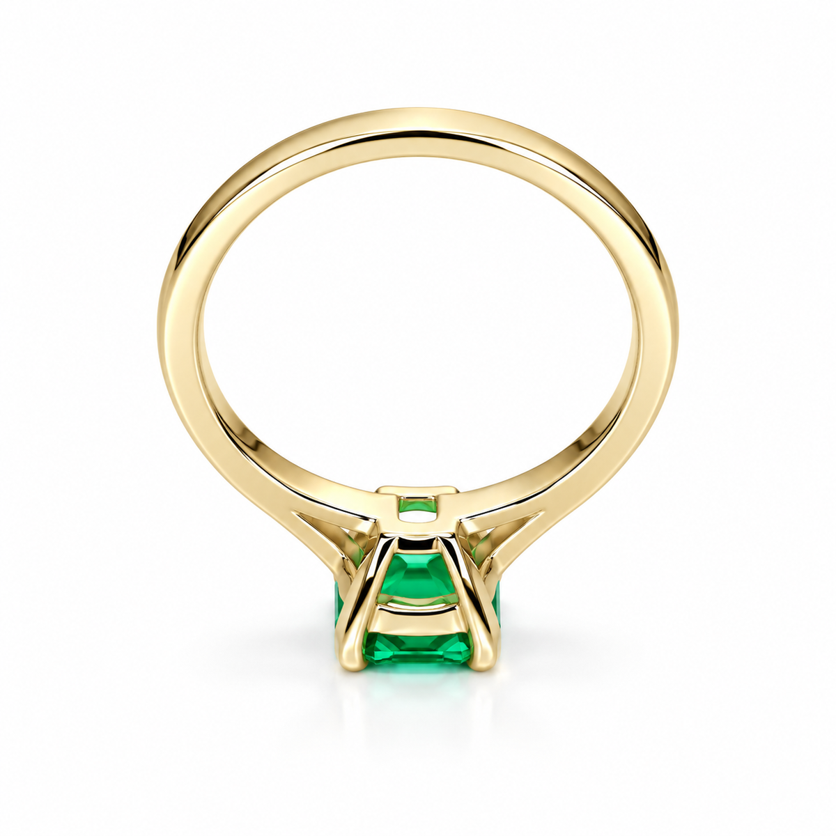 Asscher cut emerald engagement  ring,  emerald solitaire ring 14k yellow gold May birthstone minimalist dainty ring emerald green ring