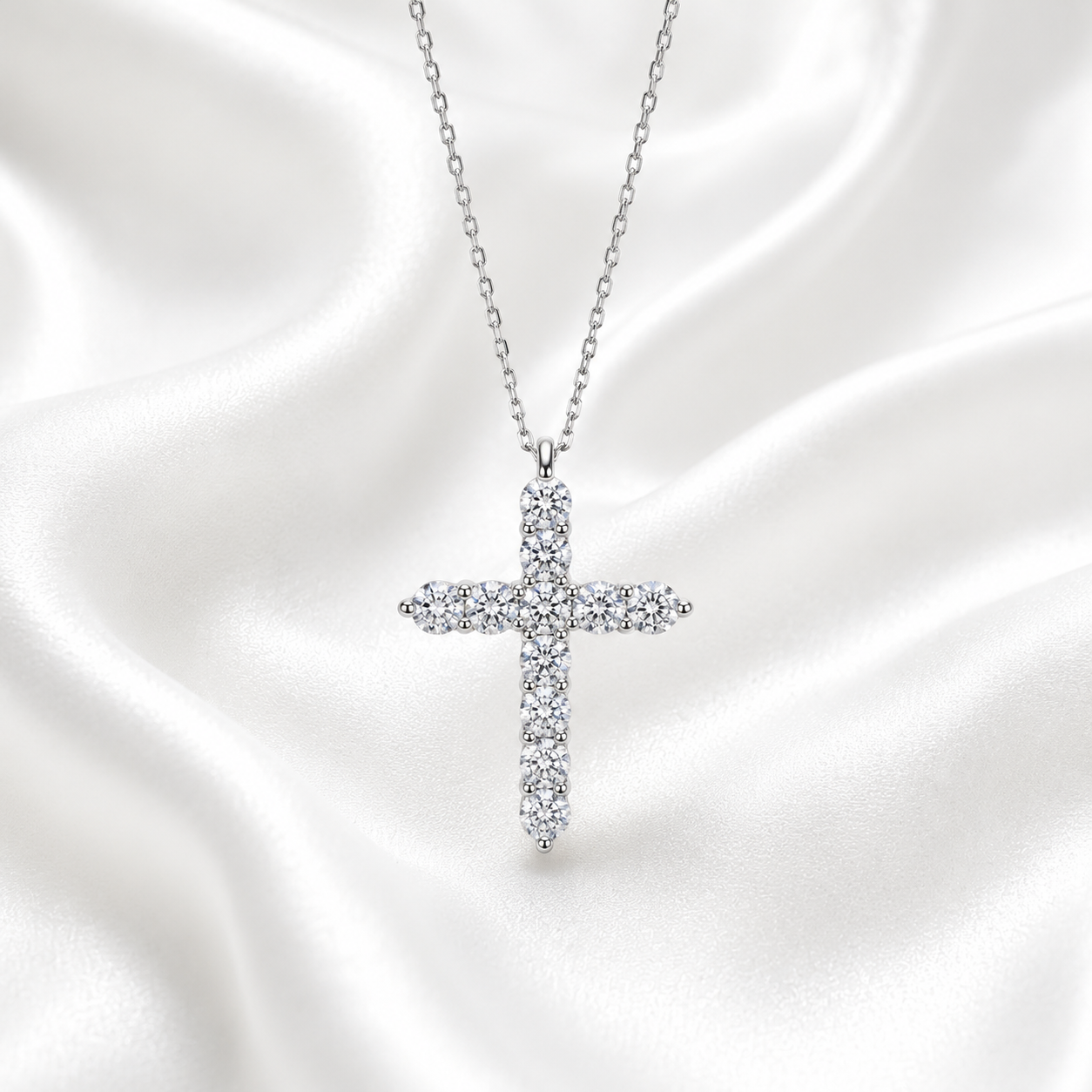 0.66 CTW Lab Grown Diamond Cross 14K Solid Gold , #8803