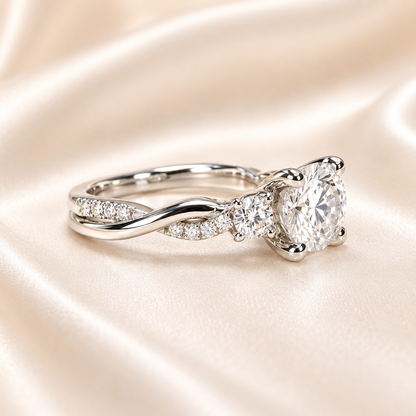 Lab Grown Diamond Wedding Ring, Certified Lab Diamond Ring, Classic Solitaire Gold Engagement Ring Cushion Diamond Wedding Ring