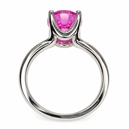 Pink Sapphire Solitaire Ring, Ladies Sapphire Engagement Ring, 14k White Gold Ring, Oval Sapphire Anniversary Ring, Birthstone Ring, #6448