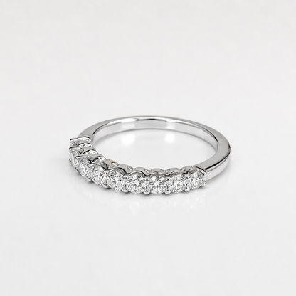 Moissanite Wedding Band White Gold Thin Moissanite Stacking Wedding Band For Women Half Eternity Moissanite Band Dainty Moissanit Ring #7368