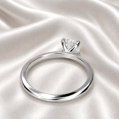 1 Carat Round Brilliant 4 Prong Setting Lab Grown Diamond Engagement Ring in 10k/14k Gold, Round Solitaire Diamond Ring IGI Certified #8844
