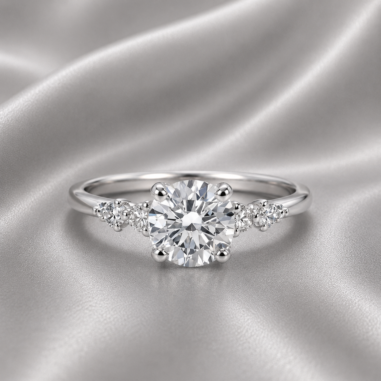 0.50 CT Dainty Round Lab Grown Diamond Promise Ring, Diamond Engagement Ring for Women, Ring in 14K Yellow White Gold #8850