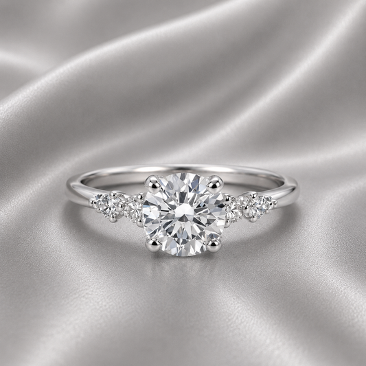 0.50 CT Dainty Round Lab Grown Diamond Promise Ring, Diamond Engagement Ring for Women, Ring in 14K Yellow White Gold #8850