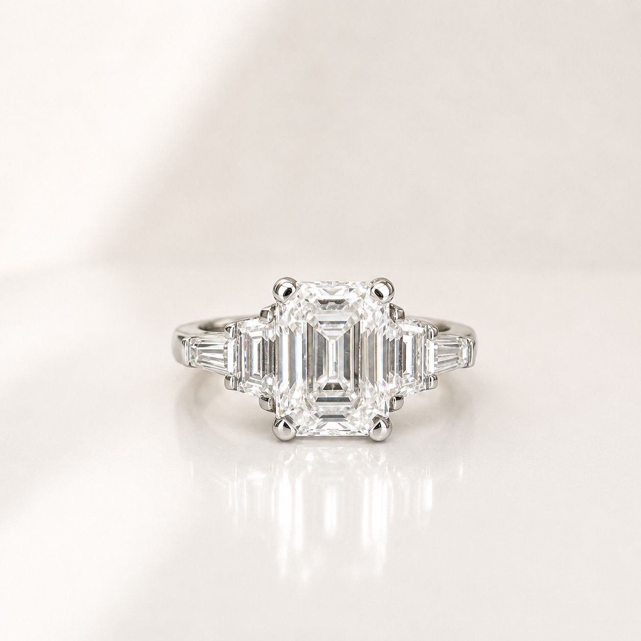2.50 Carat Emerald Cut Lab Grown Diamond Engagement Ring, 14K Solid Gold, IGI Certified #8387