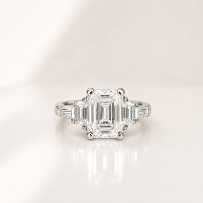2.50 Carat Emerald Cut Lab Grown Diamond Engagement Ring, 14K Solid Gold, IGI Certified #8387
