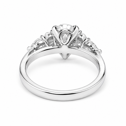 Pear shaped ring 14k solid gold, Pear shaped moissanite halo engagement ring, Teardrop ring, Unique wedding promise anniversary ring,  #8037
