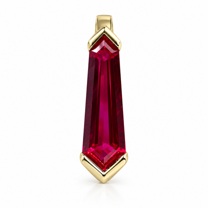 Elongated Kite Shape Ruby Ring Yellow Gold, Stacking Gold Minimalist Ring, Unique Ruby Ring Dainty, Promise Anniversary Mothers Ring  #7461